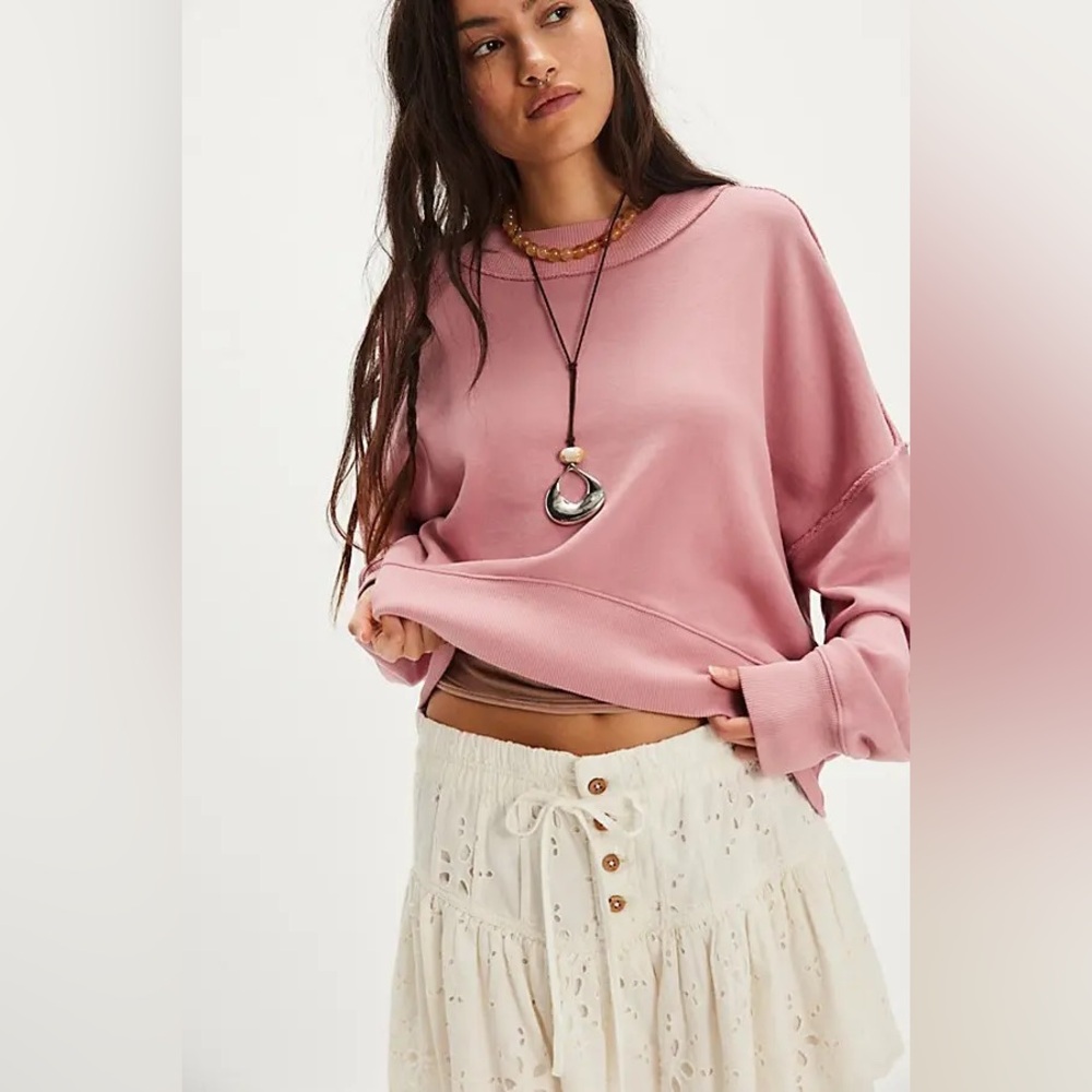 NWT We The Free Hi-Lo Pullover     ~Mauve Blossom~